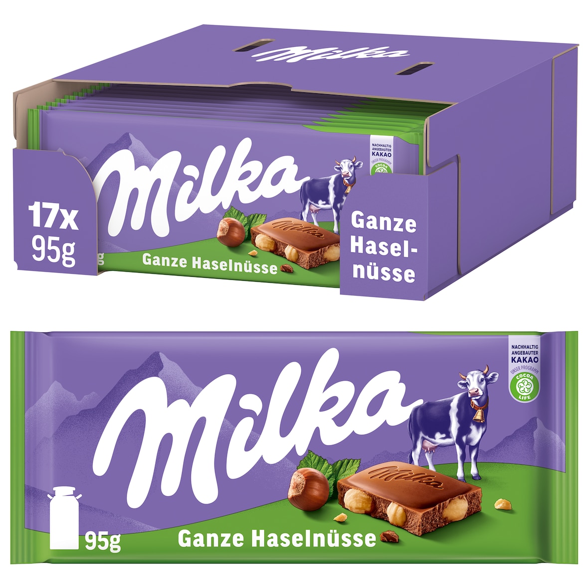 Milka Ganze Haselnüsse Tafel 17 x 95 g (1,615 kg)
