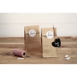 thumbnail of 6 Papiertüten mit Aufklebern Love 8x6x18cm Bodenbeutel zum Befüllen Geschenktüten Hochzeit Geburtstag Weihnachten Geschenk Mitgebsel Tüten Natur Braun