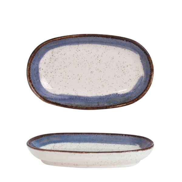 Fuente Oval Candem Azul Orgánico 19x11cm 12 unidades