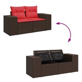thumbnail of vidaXL 5-tlg. Garten-Sofagarnitur mit Kissen Braun Poly Rattan Akazie
