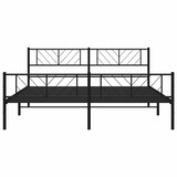 thumbnail of vidaXL Bedframe met hoofd- en voeteneinde metaal zwart 193x203 cm