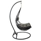 thumbnail of Sedia Sospesa Giardino Poltrona Dondolo con Cuscini per Esterno o Interno Struttura in Metallo e Polirattan Design, Relax - Nero cm 95x195h