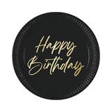 thumbnail of 8 Teller Happy Birthday schwarz & gold