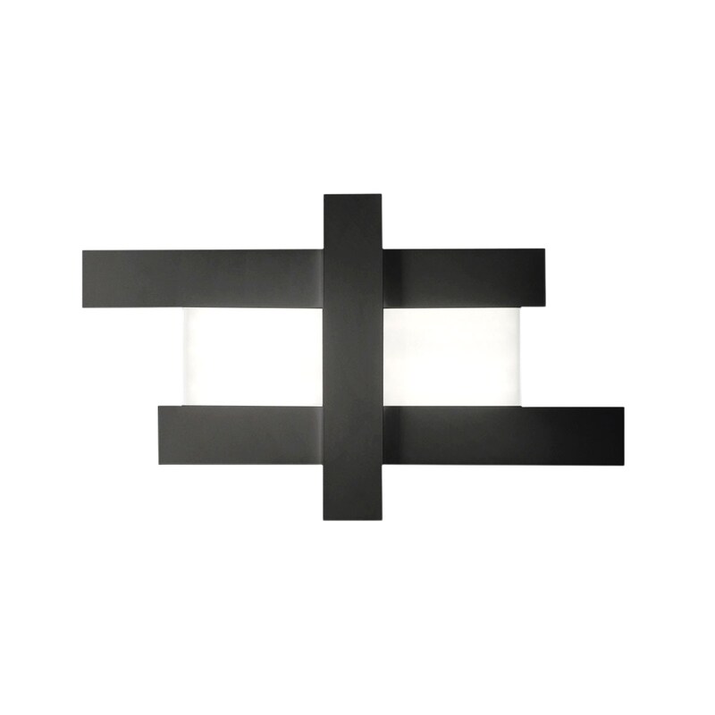 50W schwarze LED-Wandleuchte im modernen Design - Geometrische Stahlstruktur, 3000K warmes Licht, 2620lm, Breite 104 cm, IP20