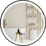 thumbnail of Helloshop26 - Runder Badezimmerspiegel 60 x 60 x 4 cm mit Antibeschlagfunktion 3 Farben moderner Hintergrundbeleuchtung silbernem