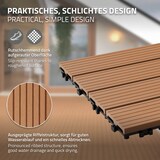 thumbnail of ECD Germany – WPC Terrassenfliesen – 60x30 cm Hellbraun 5m² | geriffelt, Holzoptik, Klicksystem mit Drainage