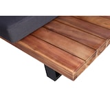 thumbnail of Tuinset HWC-H54, bank loungeset, gesponnen poly acaciahout MVG aluminium ~ bruin, donkergrijze bekleding