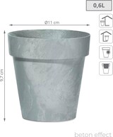 thumbnail of Prosperplast - CUBE BETON EFFECT 0,6L Topf - 11x11x9,7cm in Betongrau farbe