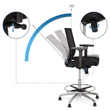 thumbnail of Luxe verhoogde bureaustoel TOP WORK 77 Stof / netstof, zwart (max. 79 cm hoog) hjh OFFICE