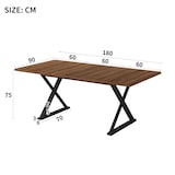 thumbnail of Merax Esstisch 180x90 cm, für 6–8 Personen, rechteckig, moderner Esszimmertisch mit Metallbeinen, Walnussoptik/Schwarz