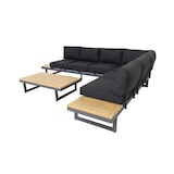 thumbnail of METRO PROFESSIONAL Outdoor Ecklounge 3-tlg., Stahl, 1 Ecksofa, 1 3-Sitzer Sofa, 1 Couchtisch, holzoptik, anthrazit