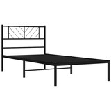 thumbnail of vidaXL Bedframe met hoofdbord metaal zwart 100x190 cm