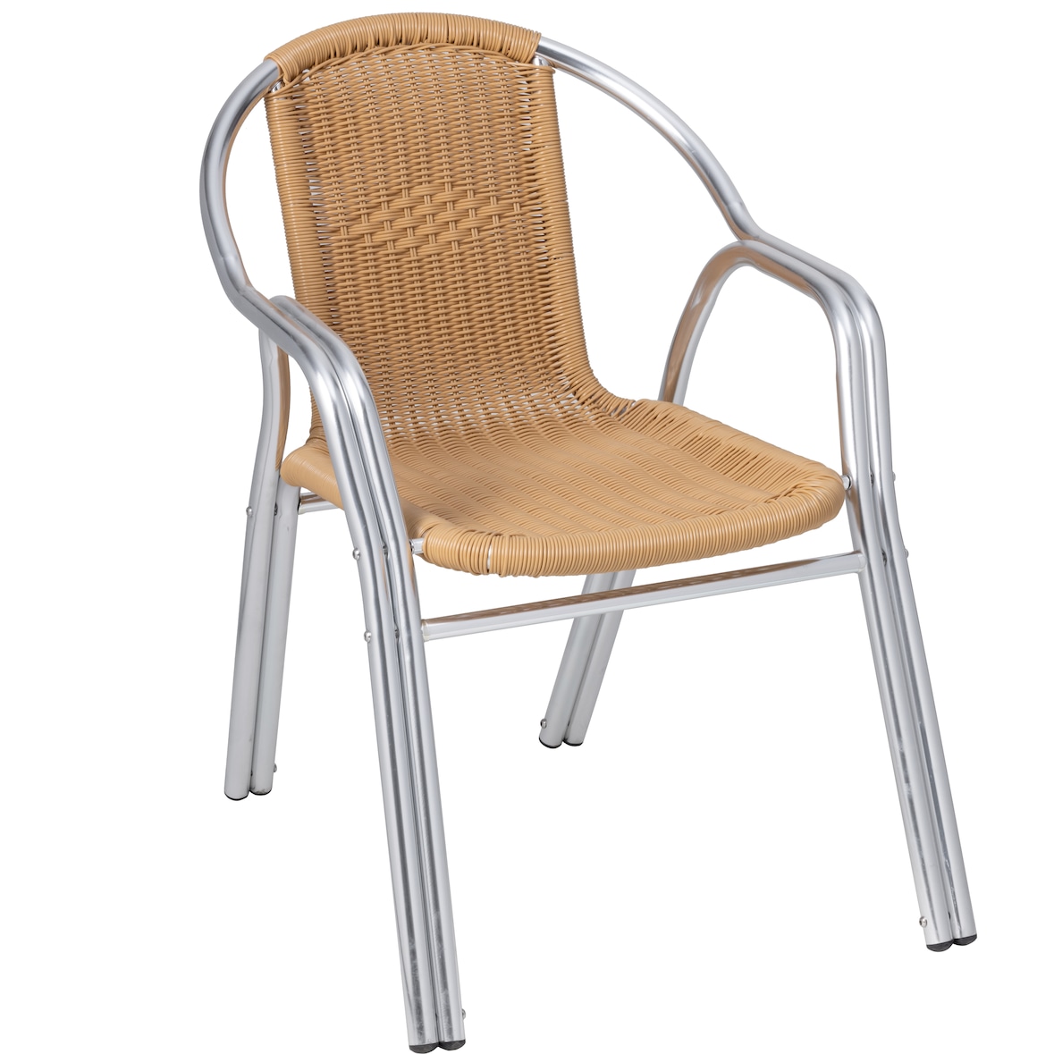 METRO PROFESSIONAL Fauteuil de terrasse NARNI, alu/poly rotin, empilable, beige