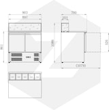 thumbnail of ZORRO Pizzatisch ZPS 900 G - 2 Türen / Glasaufsatz