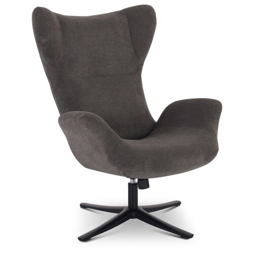 Relaxsessel modern, drehbar, Mikrofaser, ohne Motor, Design-Relaxsessel: Ideal fürs Wohnzimmer, Dunkelgrau - Raburg Maxim