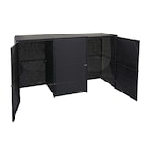 thumbnail of Décoshop26 - Abri de poubelles extérieur conteneurs à ordures avec couvercle jusqu'à 3 bacs en poly rotin noir 3x120 litres 04_0000952