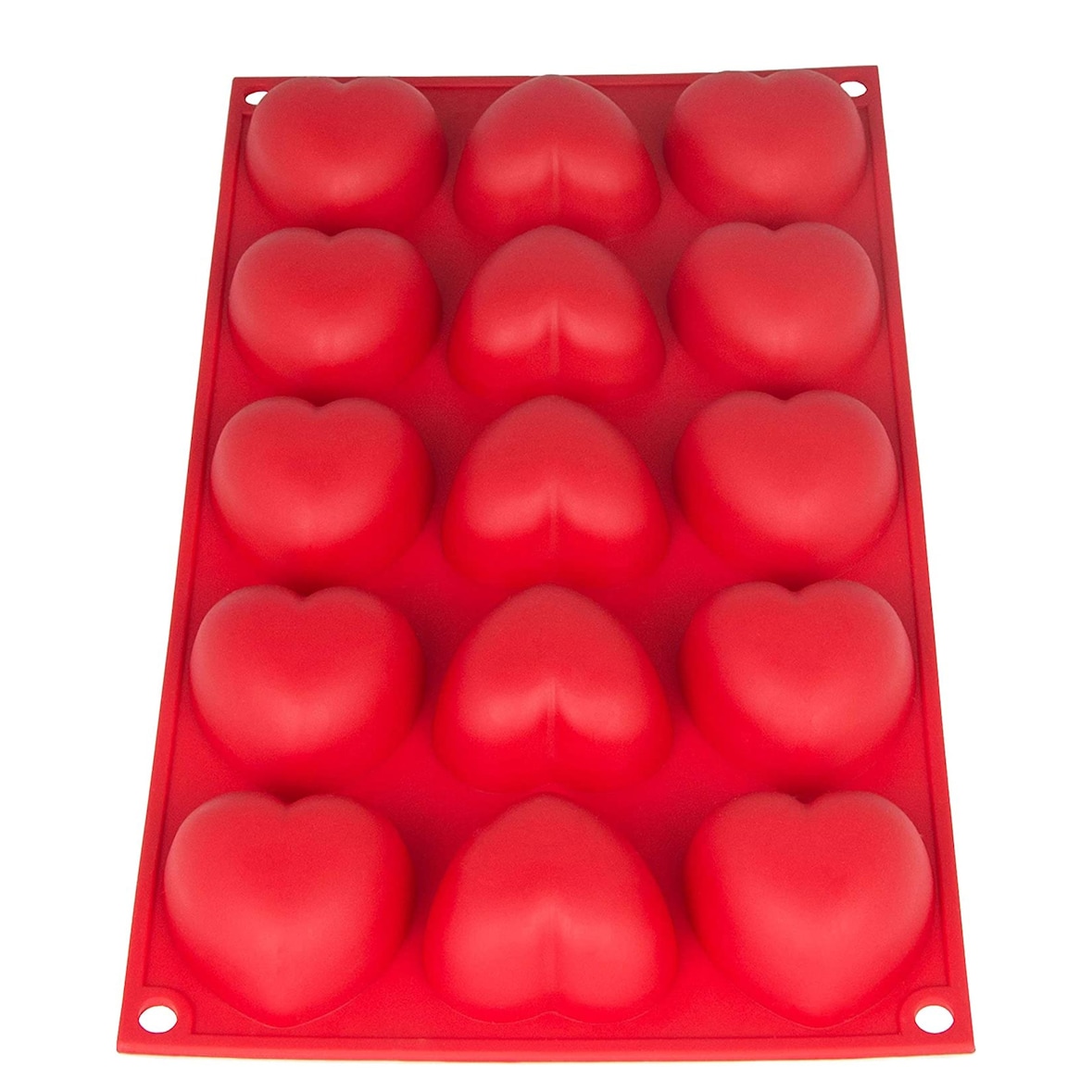 Silikonform Herzen - rot 29x17,5x3cm - 1 Form - Silikon Form Backen, Seife & mehr - Backform