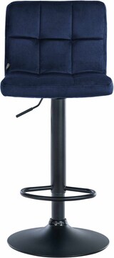 thumbnail of CHEFGASTRO 2er Set Barhocker ALASKA Samt Schwarz HxBxT 94x46x47cm Samt Blau Barstuhl