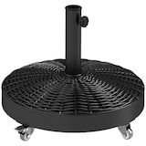 thumbnail of Outsunny base para sombrilla redonda soporte para parasol con ruedas pie para sombrilla con relleno de cemento peso 25 kg para jardín terraza negro