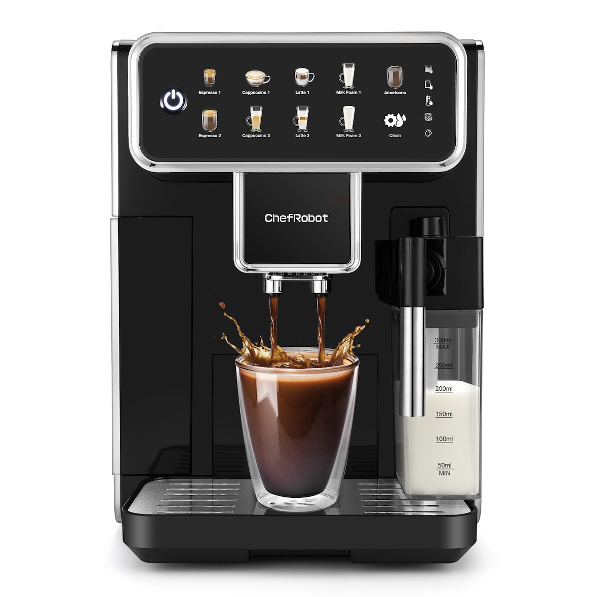 ChefRobot Kaffeevollautomat, 4 Sorten, Touchscreen, LatteGo, 1,5 l, selbstreinigend