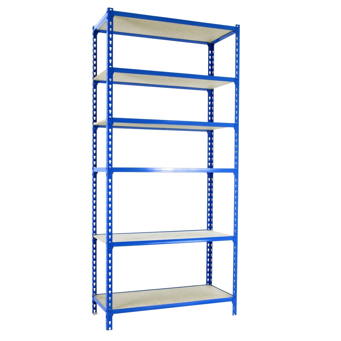SimonRack Schwerlastregal 2500x800x500 mm, 6 Ebenen, Holzböden, 150 kg Tragkraft pro Ebene, Blau - Maderclick
