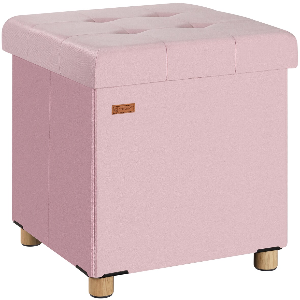 CASARIA® Sitzhocker mit Stauraum Samt Rosa