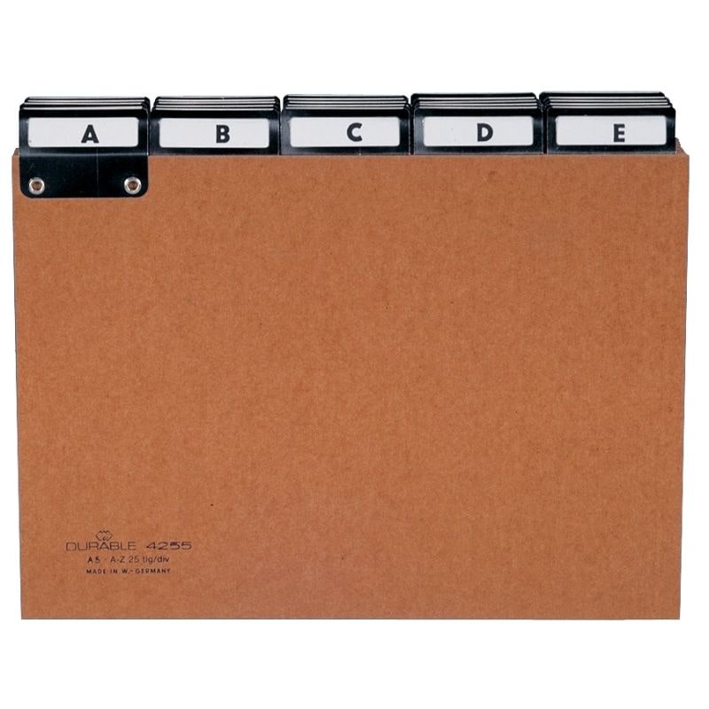 DURABLE Karteiregister A - Z, Pressspan, DIN A4 quer, braun