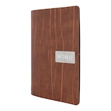 thumbnail of Securit® Menukaart A5 "Leather" - Bruin - Lijn "Ruga" - 100% ecologisch leder - Plaatje "Menu" + blanco plaatje inbegrepen - 4 zijden