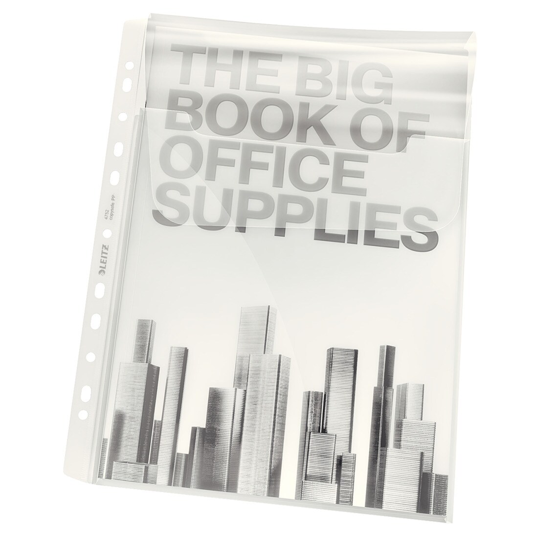 Prospekthülle Maxi A4 PP mit Klappe VE=5 Stück farblos