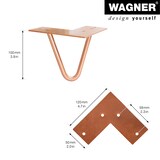 thumbnail of WAGNER Möbelbein HAIRPIN LEG Retro - 12 x 12 x 10 cm, Stahl, kupferfarben, Bein schräg & Anschraubplatte - 12821401