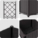 thumbnail of vidaXL Gartenpflanzer mit Gitter Braun 40 x 40 x 143 cm PP