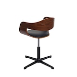 thumbnail of Bureaustoel HWC-H46, bureaustoel, in hoogte verstelbaar draaimechanisme gebogen hout ~ walnoot-look, kunstleer zwart