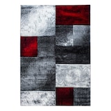 thumbnail of Carpetsale24 Teppich Läufer 80x150 cm – Kurzflor Konturenschnitt in Rot Grau Weiß – Kariertes Design, für Flur, Küche, Schlafzimmer