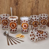 thumbnail of 12tlg Latte Macchiato Set - 6x CREMONA Gläser orange + 6x TWIST Latte Macchiato Löffel - 0806137 & 747-480