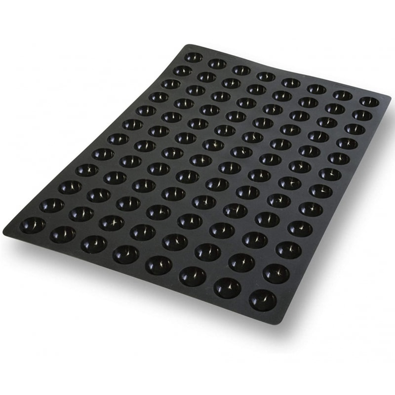 LACOR molde silicona platino BLACK 60x40 MINI SEMIESFERA 96 cavidades de 35x17 mm, 11 ml