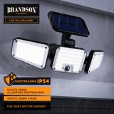 thumbnail of Brandson LED Solarleuchte Außenlampe, 120 LEDs, PIR-Sensor, 500 Lumen, Kaltweiß, 2400 mAh Akku, wetterfest, schwenkbar