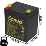 thumbnail of Bleiakku 12V 4,5Ah kompatibel Notstrom USV Notlicht AGM VdS