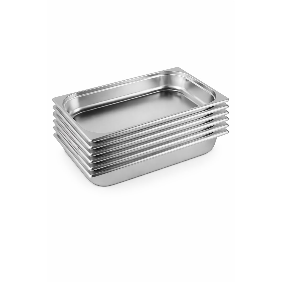 Lote 6 Cubetas Gastronorm GN 1/1 - 65 mm Profundidad, 535x325x65 mm Acero Inoxidable