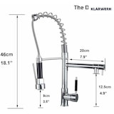 thumbnail of KLARWERK® Björn | Gastronomie Küchenarmatur Chrom glanz mit Zwei Brausen | Edelstahl Wasserhahn Küche Silber 2 Anschlüsse |Doppelspülbecken Restaurant