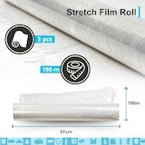 thumbnail of 3 Rolos de Filme Estirá­vel Transparente 51cmx190m | Embalagem para Paletes e Mudanças