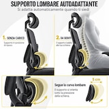 thumbnail of Sedia Ufficio Poltrona Girevole Ergonomica in Tessuto con Braccioli e Poggiatesta, Supporto Lombare, Altezza Regolabile, Direzionale - Nero