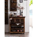 thumbnail of SIT Möbel Keukenwagen | 3 lades, plank voor 4 flessen, 1 dienblad | gerecycleerd afvalhout | bruin | B 78 x D 48 x H 85 cm | 05187-30 | Serie ALMIRAH