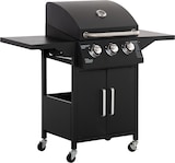 thumbnail of Outsunny barbacoa de gas con 3 quemadores termómetro 2 parrillas de gas con 2 mesas laterales armario de 2 puertas 4 ruedas frenos para BBQ