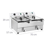 thumbnail of HELLOSHOP26 - Friggitrice elettrica professionale doppia 2 x 3 200 watt 2 x 16 litri totali 2 x 12 litri olio termostato 2 rubinetto