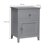 thumbnail of COSTWAY Mesa de cabeceira em madeira de pinho com gaveta e porta, mesa auxiliar de 2 níveis, mesa lateral com tampo espaçoso da