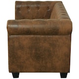thumbnail of Canapé Chesterfield 2 places cuir artificiel marron  Modèle Ilona