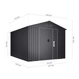 thumbnail of Wasabi - Caseta Metálica de Jardín 8,08m2 Light Anthracite - 4 Rejillas Anticondensación - Puerta Corredera Doble - Techo a Dos Aguas