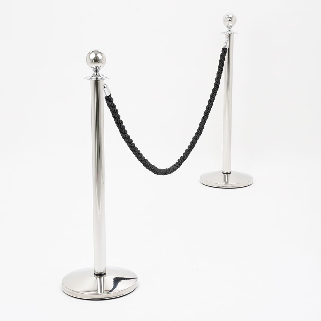 Danieli Store - Postes Separadores Cromo con Cuerda de 2mt Color Negro