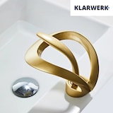 thumbnail of KLARWERK® NAVIS | Rubinetto Cascata Bagno Oro Opaco Acciaio | per Lavabo Hotel | Miscelatore 2 Attacchi Design Premium Gastro Premium