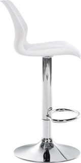 thumbnail of Décoshop26 - Barhocker x1 mit Fußstütze höhenverstellbar drehbar aus weißem PVC Kunststoff und Metall 10_0005616